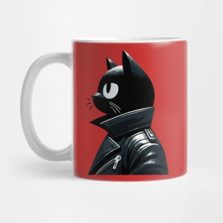 Black Cool Cat Mug